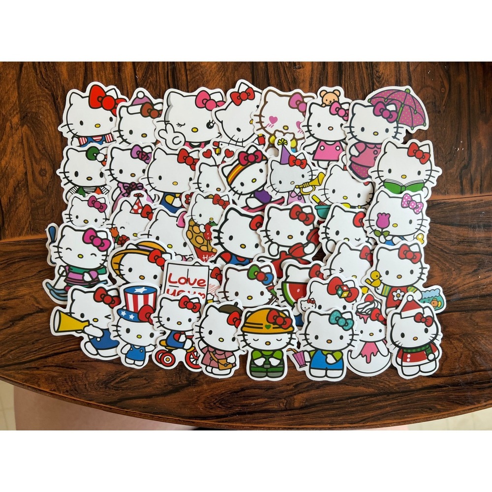 Hello Kitty Sanrio Sticker Pack 39 Piece Assorted Kawaii Vinyl Decal Set Multi